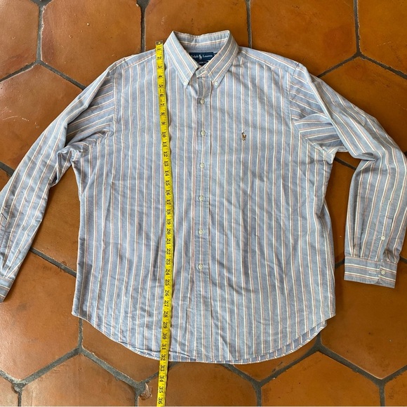 Ralph Lauren blue label Oxford Button Down Shirt XL Striped Preppy Old Money - Picture 7 of 7